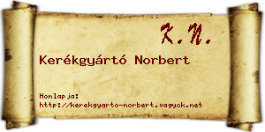 Kerékgyártó Norbert névjegykártya