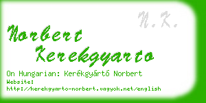 norbert kerekgyarto business card